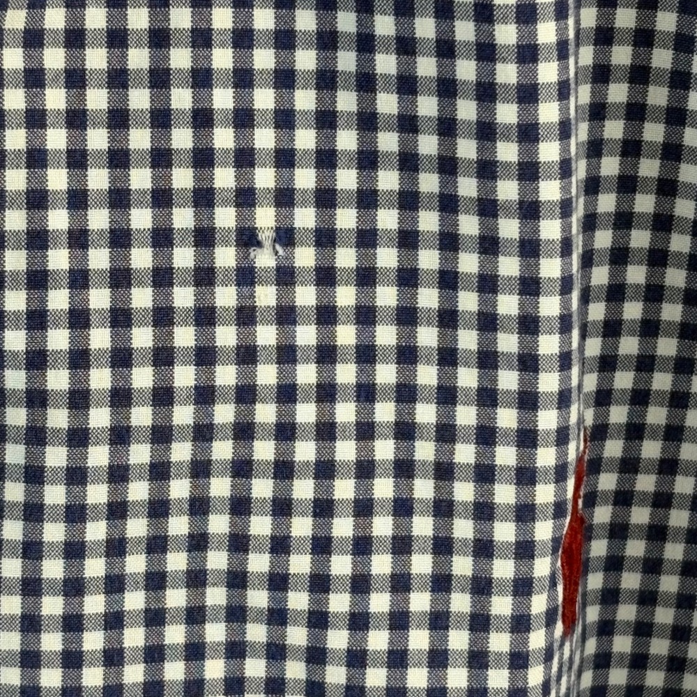 Ralph Lauren Custom Fit Gingham Button Down Shirt Mens Size Medium Blue‎ White - Picture 4 of 6